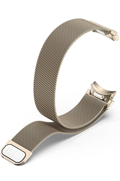 AktarMobile Galaxy Watch 6 Classic 43 / 47 mm Tam Uyumlu Mıknatıslı Hasır Met...