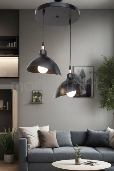 Modelight ESTA 2Lİ AVİZE SİYAH SALON-OTURMA ODASI-ÇOCUK ODASI-YEMEK-YATAK ODASI--ANTRE-MUTFAK