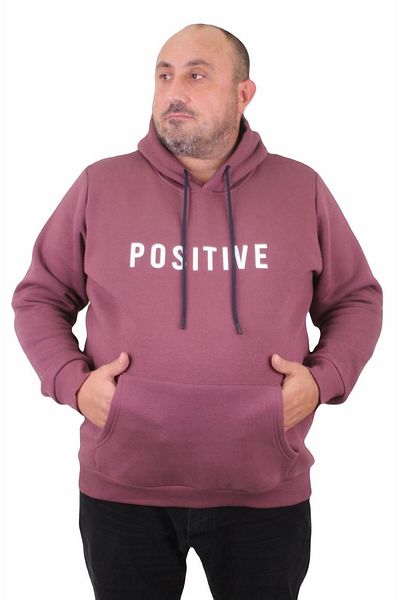 MocGrande Men's Plus Size Hooded Sweat Positive 23211 Lilac