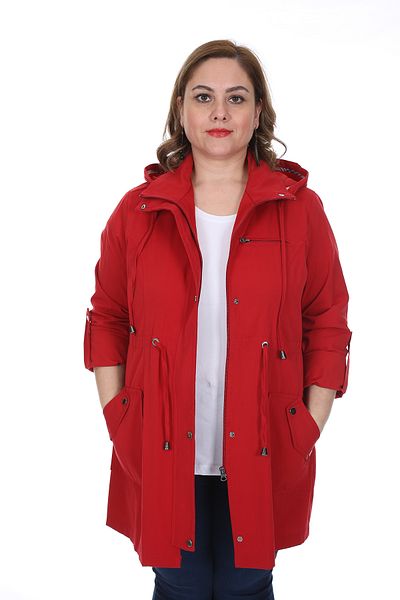 Brendon Trench sezonier din bumbac de marime mari pentru femei 3019