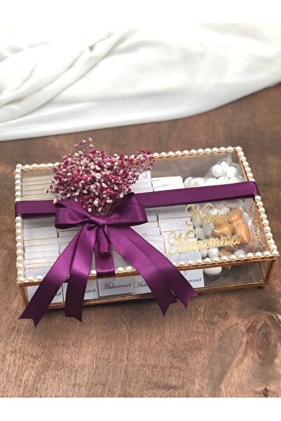 Masalsı Concept 80 Ad Madlen Kız İsteme Çikolatası, Cam kutuda söz nişan çiko...