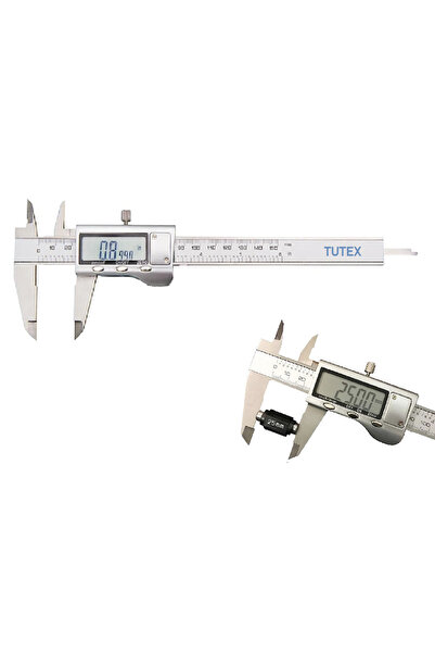TUTEX Dijital Kumpas Metal Kasa Sanayi Tip 0,01-150 mm