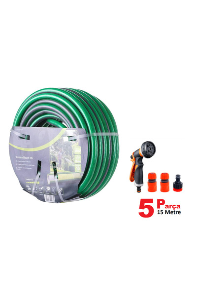 Kafenn Garden Ks15 Kırılmaz Örgülü Bahçe Su Hortumu 15 Mt 5 Parça