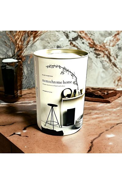 Saccura Decor Cylinder Decorative Box, Monochrome Cream Color Decorative Cylinder Box