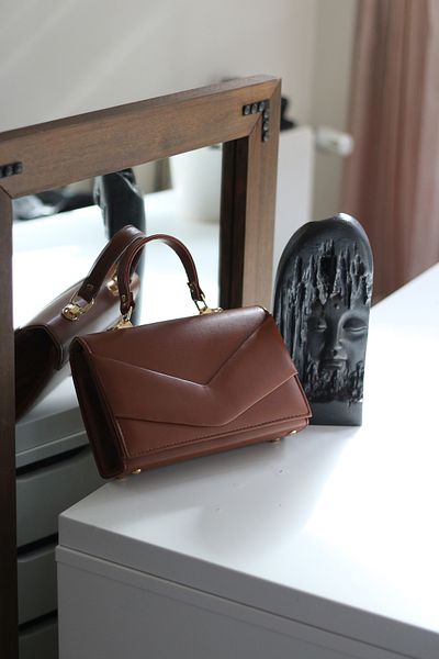 Moom Bag Γυναικεία τσάντα ώμου φακέλου μαυρίσματος με χερούλι
