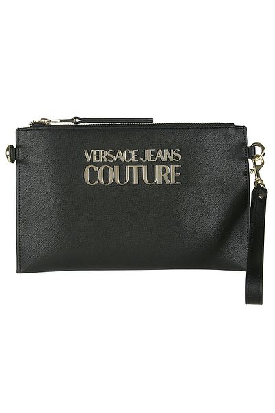 Versace Women's Logo Adjustable Strap Black Shoulder Bag 75VA4BLXZS467-899
