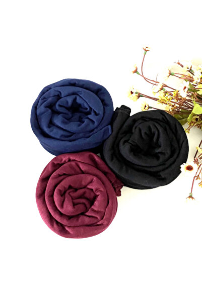 GulShop Penye Şal 3'lü Set ( Siyah-Bordo-Lacivert)