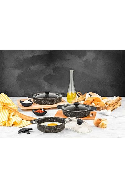 ÖZLİFE Ibiza 6 Piece Pan Set Black