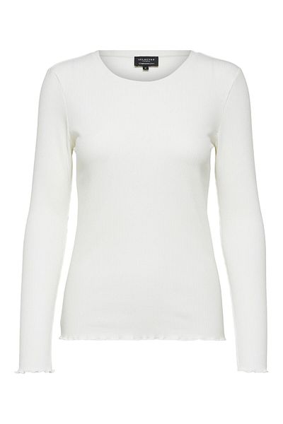 Selected Femme Oberteil mit langen Ärmeln Geripptes