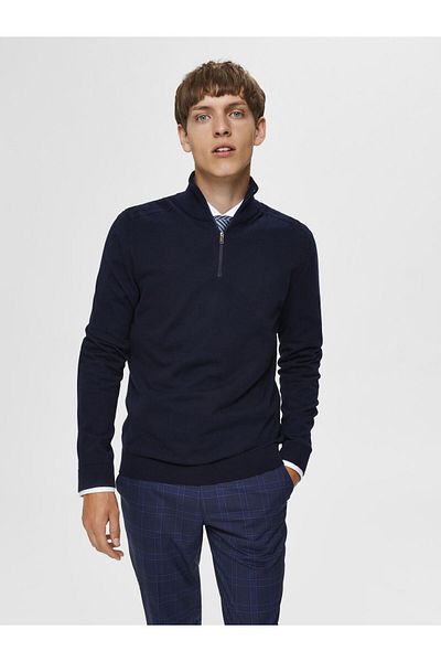Selected Homme Strickpullover Yarım fermuarlı