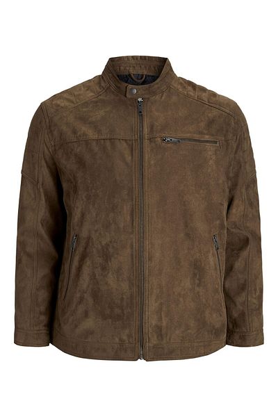 Jack & Jones Plus Bikerjacke in Lederoptik Plus Bikerjacke in Lederoptik