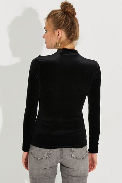 Cool & Sexy Schwarze Samtbluse für Damen LPP1240