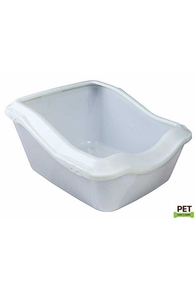 Trixie Trixie Cleany Cat Litter Tray, with Rim, White - 45 × 29 × 54 cm