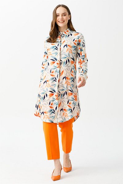 Esswaap Tunica cu modele florale bej
