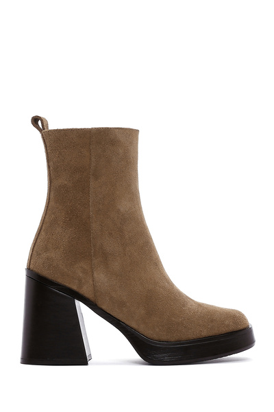 Derimod Women's Suede Leather Heeled Boots