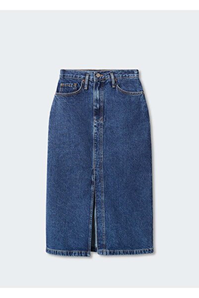 MANGO Woman Midi denim etek