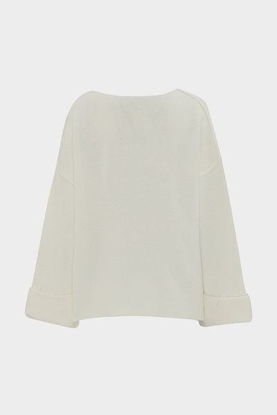 Açelya Okcu Asymmetrical Double Sleeve Collarless Loose Wool Women's Knitwear Cardigan