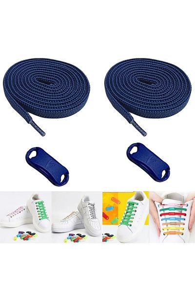 sogex Navy Blue New Generation Takbırak Elastic Lacing - Non-Binding Smart Laces