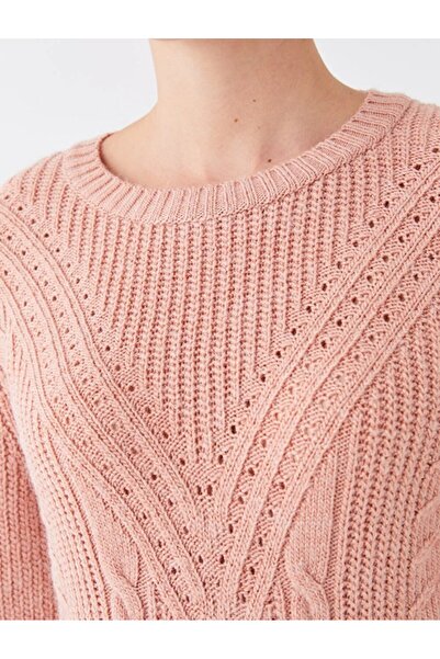 LC Waikiki LCWAIKIKI Basic Bisiklet Yaka Ajurlu Uzun Kollu Kadın Triko Kazak