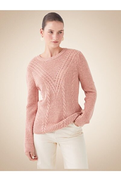 LC Waikiki LCWAIKIKI Basic Bisiklet Yaka Ajurlu Uzun Kollu Kadın Triko Kazak