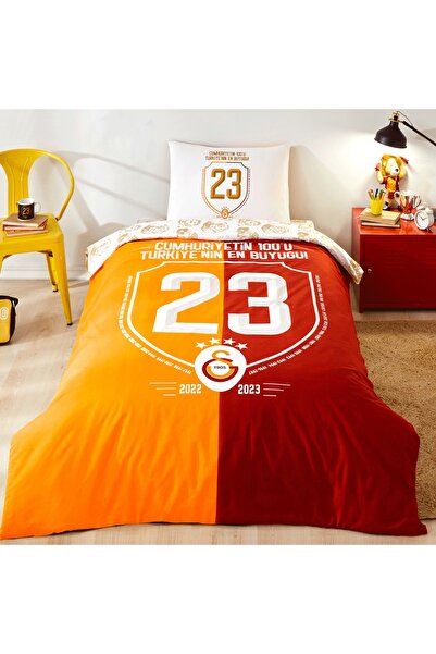 Taç Lisanslı Galatasaray Şampiyonluk Pamuk Nevresim Takımı - 100. Yıl Özel Ür...