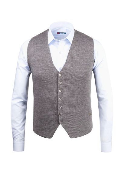 Çizgi Triko Men's Buttoned Sports / Classic Knitwear Knitted Sleeveless Vest Regular Fit