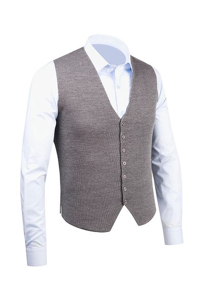 Çizgi Triko Men's Buttoned Sports / Classic Knitwear Knitted Sleeveless Vest Regular Fit