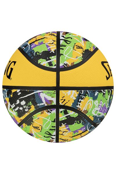 SPALDING Graffiti 8 Panel Basketball Ball Performance Outdoor Rubber Surface + Pump + Towel Bracelet