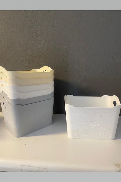 İkram Dünyası Plastic Organizer Rectangular Patterned Large Set of 2