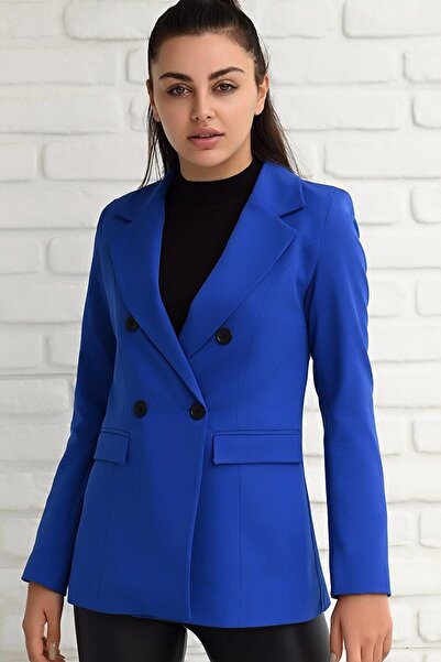 CoolLook Ceket Yaka Uzun Kollu Kapaklı Cepli Astarlı Düğmeli Likralı Esnek Fi...