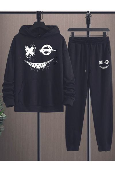 Hunors Sportswear & Company Ανδρική φόρμα oversize με κουκούλα από βαμβακερή φόρμα - Beast Printed