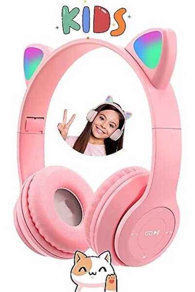 Mmctech Kedi Kulağı Bluetooth Kablosuz Kulaklık Işıklı Rgb Çocuk Oyun Kulaklı...