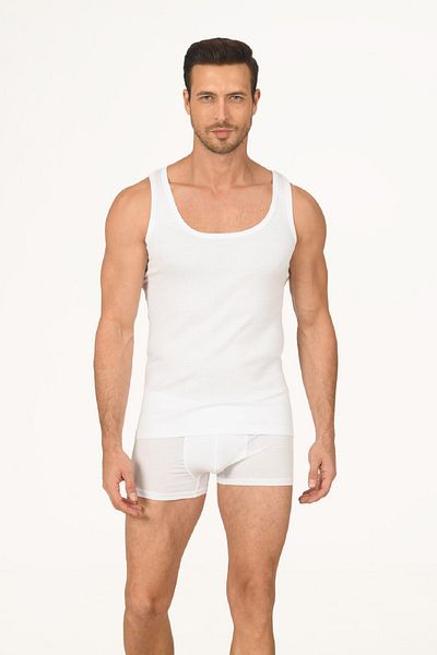 NBB 4 Pieces, 100% Cotton, Ribbed Woven, Men's Undershirt