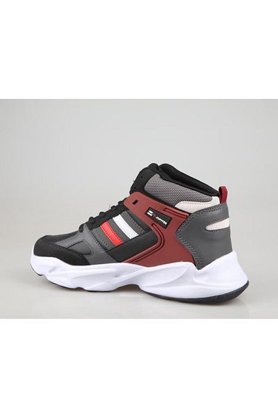 M.P. MP 232-1014 Basket Shoes Black-Red Men's Sneakers