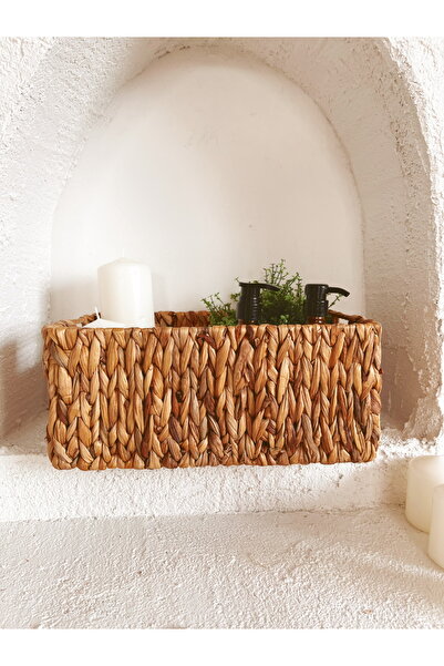 KaiHome 36x26x15cm Плетен правоъгълен кош „Водни лилии“ – органайзер/кошница/органайзер