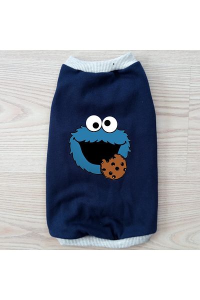 stylie Cookie Monster Printed Sleeveless Winter Shawl Cat Dog Clothes