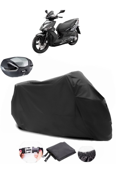 AutoEN Kymco Agility 16+ 150 Backpack Compatible Black Motorcycle Tarpaulin Waterproof Durable Fabric