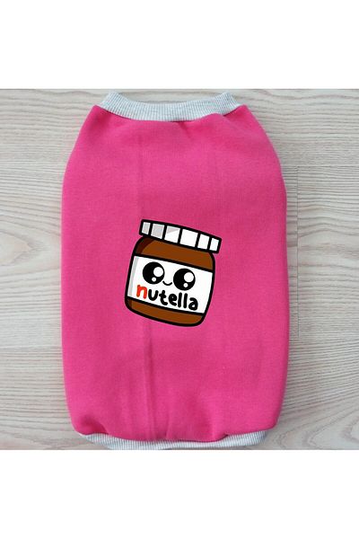 stylie Nutella Printed Sleeveless Winter Raised Cat and Small Breed Dog Outfit, Pink