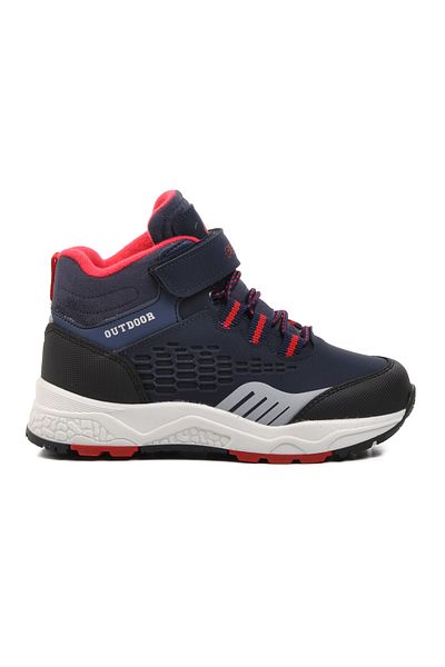 Aspor 1391-P Navy Blue-Red Children's Outdoor Boots with Fleece Inside