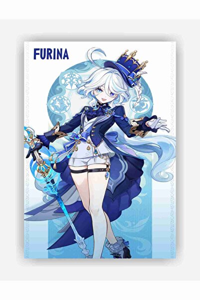 fırsatlar diyarı Genshin Impact Furina Gaming Anime Duvar Posteri - Kalın Kağıt - Çerçevesiz