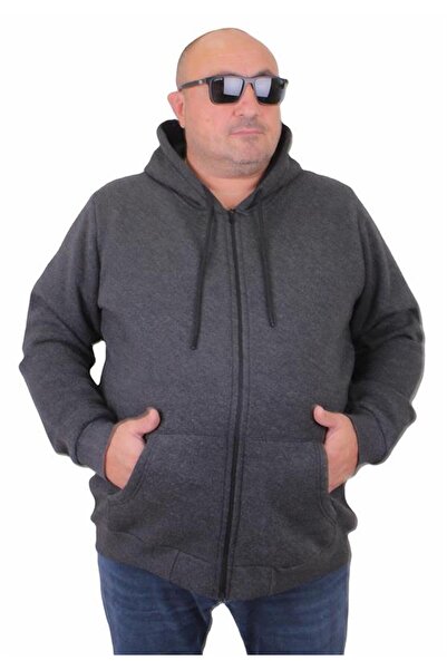 Starbattal مقاس كبير للجنسين مقنعين 3ip Sweat 11701 أنثراسايت ميلانج