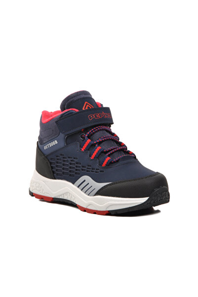 Aspor 1391-P Navy Blue-Red Children's Outdoor Boots with Fleece Inside