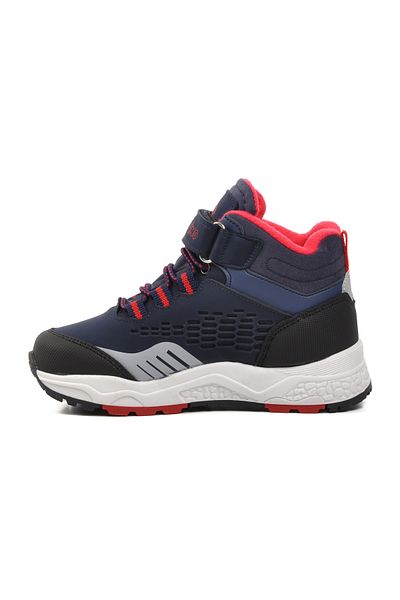 Aspor 1391-P Navy Blue-Red Children's Outdoor Boots with Fleece Inside