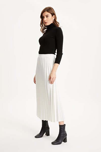 VAVİNOR Piliseli Basic Etek - Екру