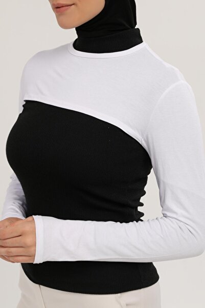 Altobeh Λευκό μανίκι γιακά με λαιμόκοψη