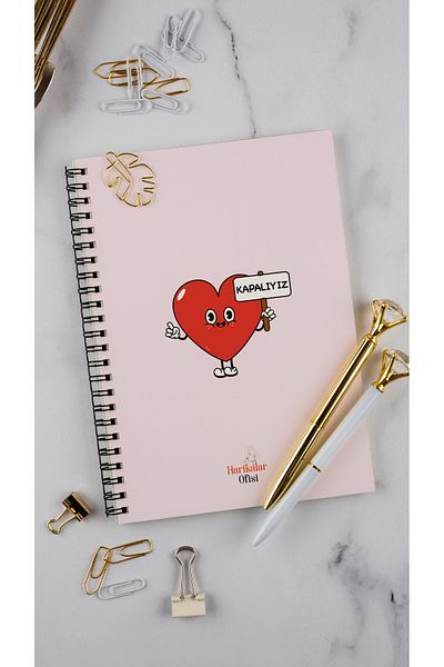 Harikalar Ofisi We Are Closed Themed 14*19 Lined Notebook
