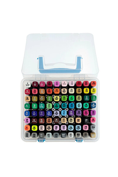 Masis Twin Çift Uçlu Marker Kalemi Plastik Kutu Seti 80li