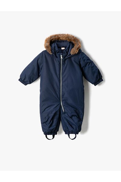 Koton Boy - Color Blocked Zippered Plush Coat