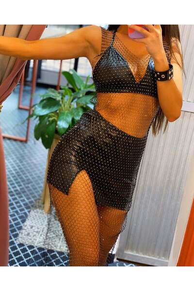 ŞAHPERA BUTİK Pareo detaliat Crystal Stone