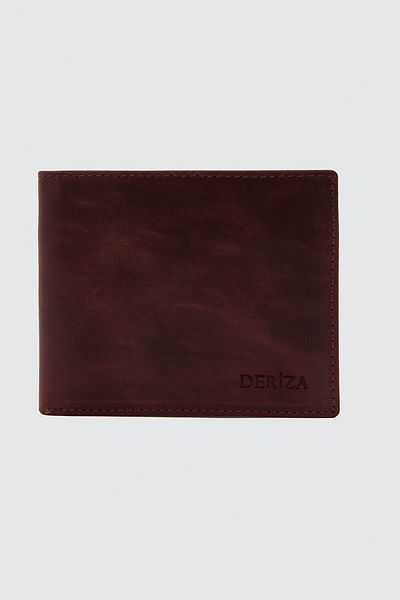 Deriza Ανδρικό πορτοφόλι Crazy Real Leather Claret Red